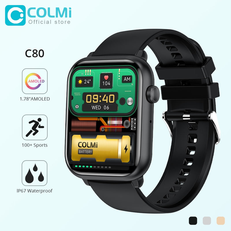 COLMI C80 Smartwatch 368*448 Tela AMOLED 1.78"